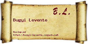 Bugyi Levente névjegykártya